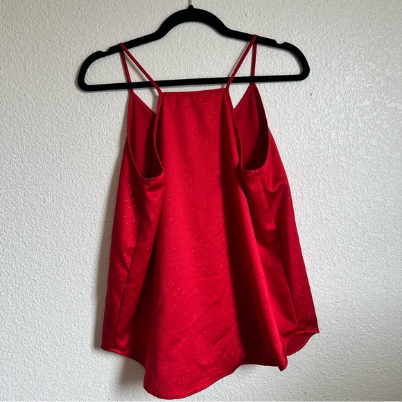 LOFT Red Dressy Tank Top with Gold Dots – Size Small - Picture 2 of 7